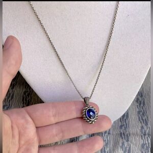 Genuine Sapphire Necklace Vintage 925 Silver Indonesia.